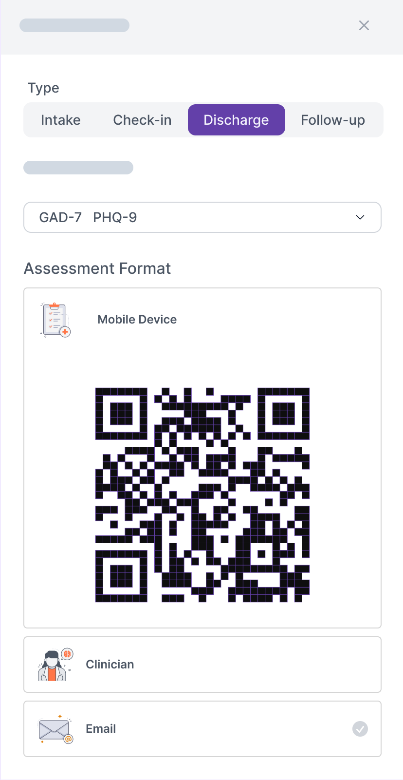Assessment via QR code